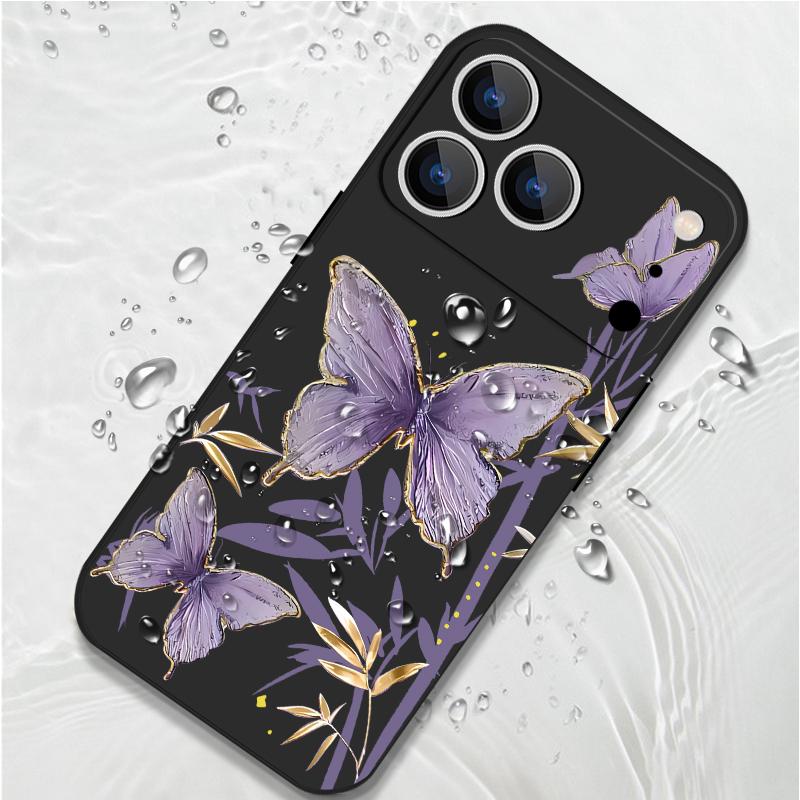 Case For Samsung Galaxy S24 S25 S26 Ultra S23 S22 Ultra S21 S20 FE Butterfly Bamboo Pattern Lanyard Case For Samsung A56 A17 A26 A16 A36 A55 A54 A15