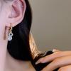 925 Silver Geometric Zircon Earrings - Light Luxury Trendy Korean Style