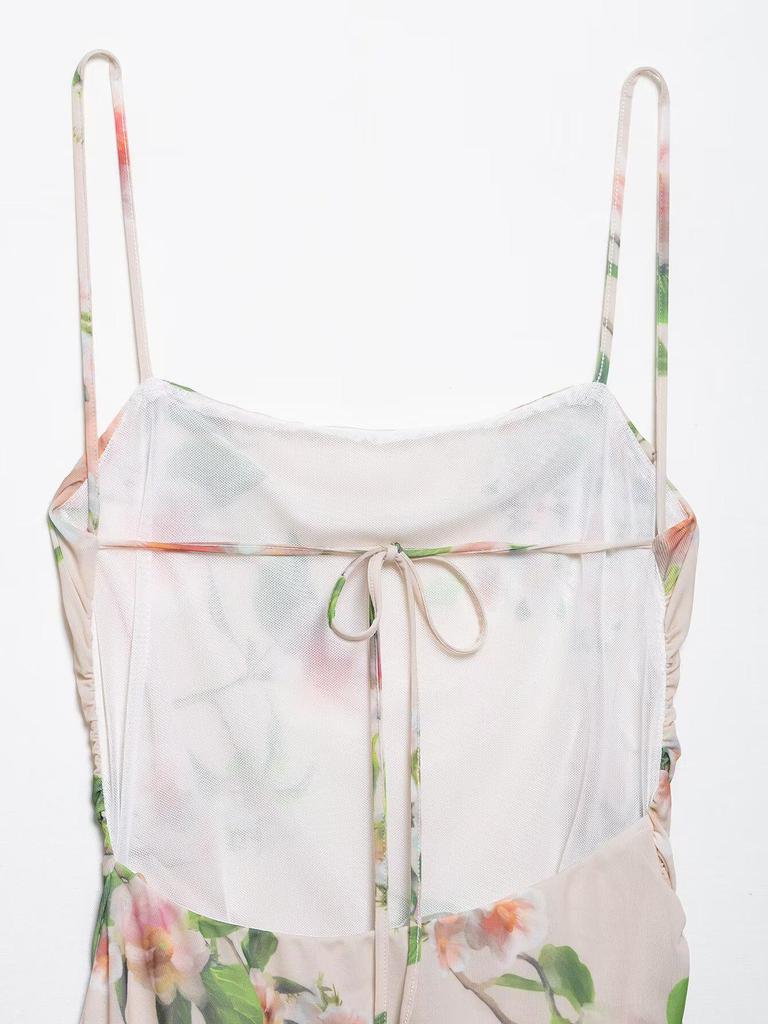 2025 Summer Backless Slim Fit Printed Long Dress for Women
