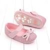1 Paar Babyschuhe mit Schleife, rutschfest, Kunstleder, für Neugeborene, für Mädchen