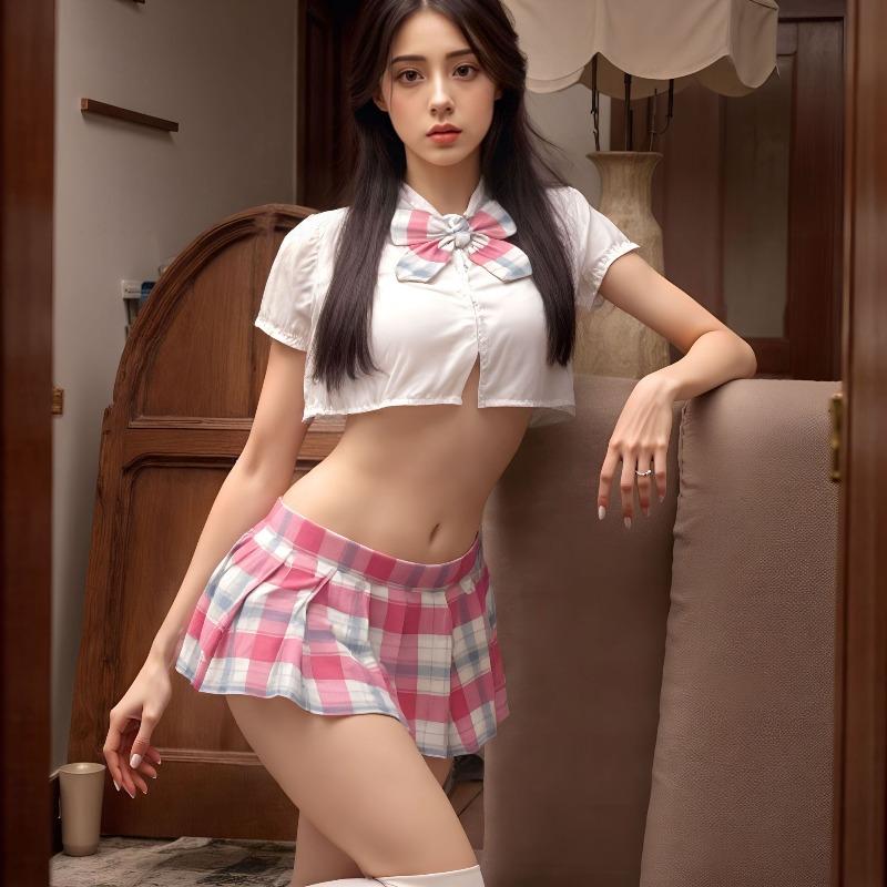 Female Sexy Campus JK Uniform College Seduction Pure Lust Pleated Skirt Sexy Lingerie