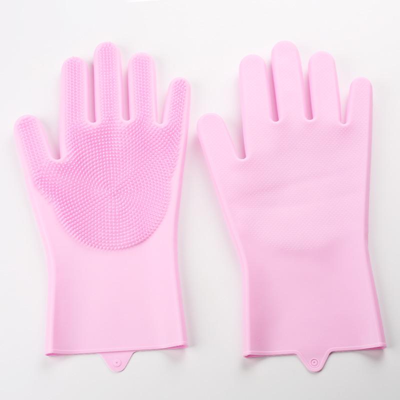 High-Temperature Resistant Silicone Dishwashing & Pet Bathing Gloves