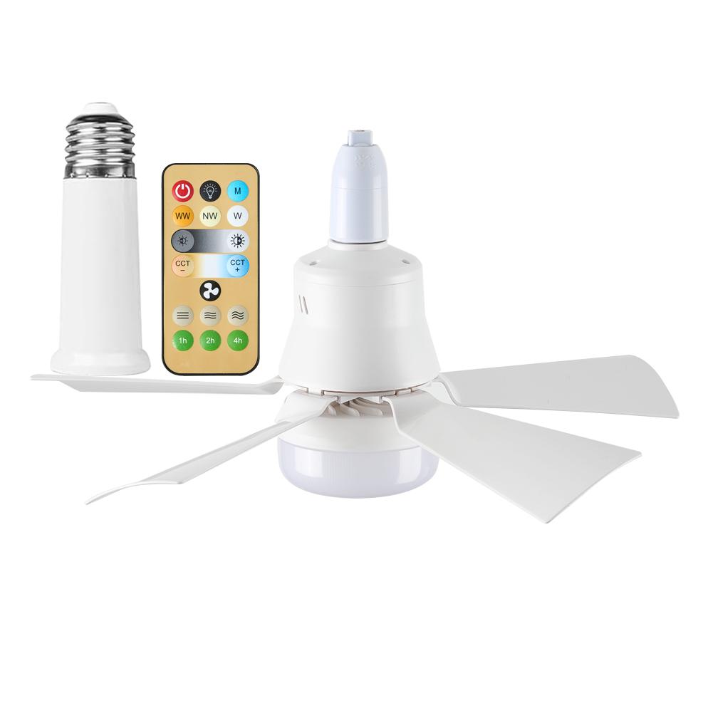 30W LED Stropní Světlo s Ventilátorem E26 Patice Bezdrátové Dálkové Ovládání Stmívání Tří Barev LED Žárovka Stropní Světlo s Ventilátorem pro Ložnici Obývací Pokoj