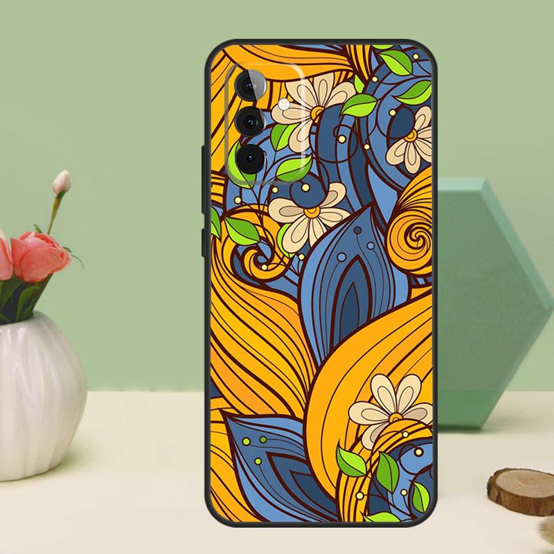 Khokhloma Russian Pattern Flower For Samsung Galaxy A16 A55 A35 A15 A32 A12 A22 A52 A54 A34 A14 A56 A36 A26 A13 A53 A06 Case