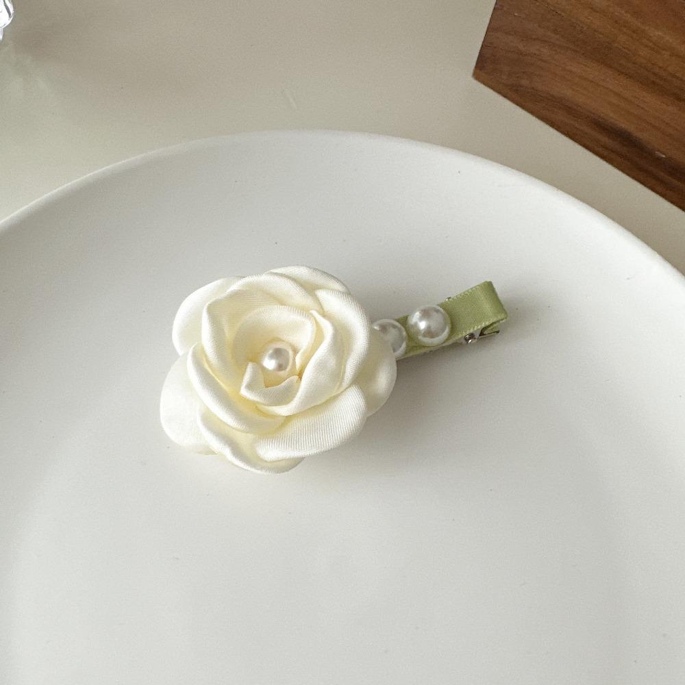 Beautiful Camellia Flower Hair Clips Elegant Cloth Art Flower Metal Alligator Clip Woman's Hair Accessories