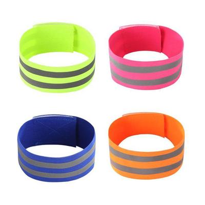 Reflective Armbands for Running Cycling Safety Elastic Wristbands Leg Straps with High Visibility At Night Jogging Walking 1/2pc