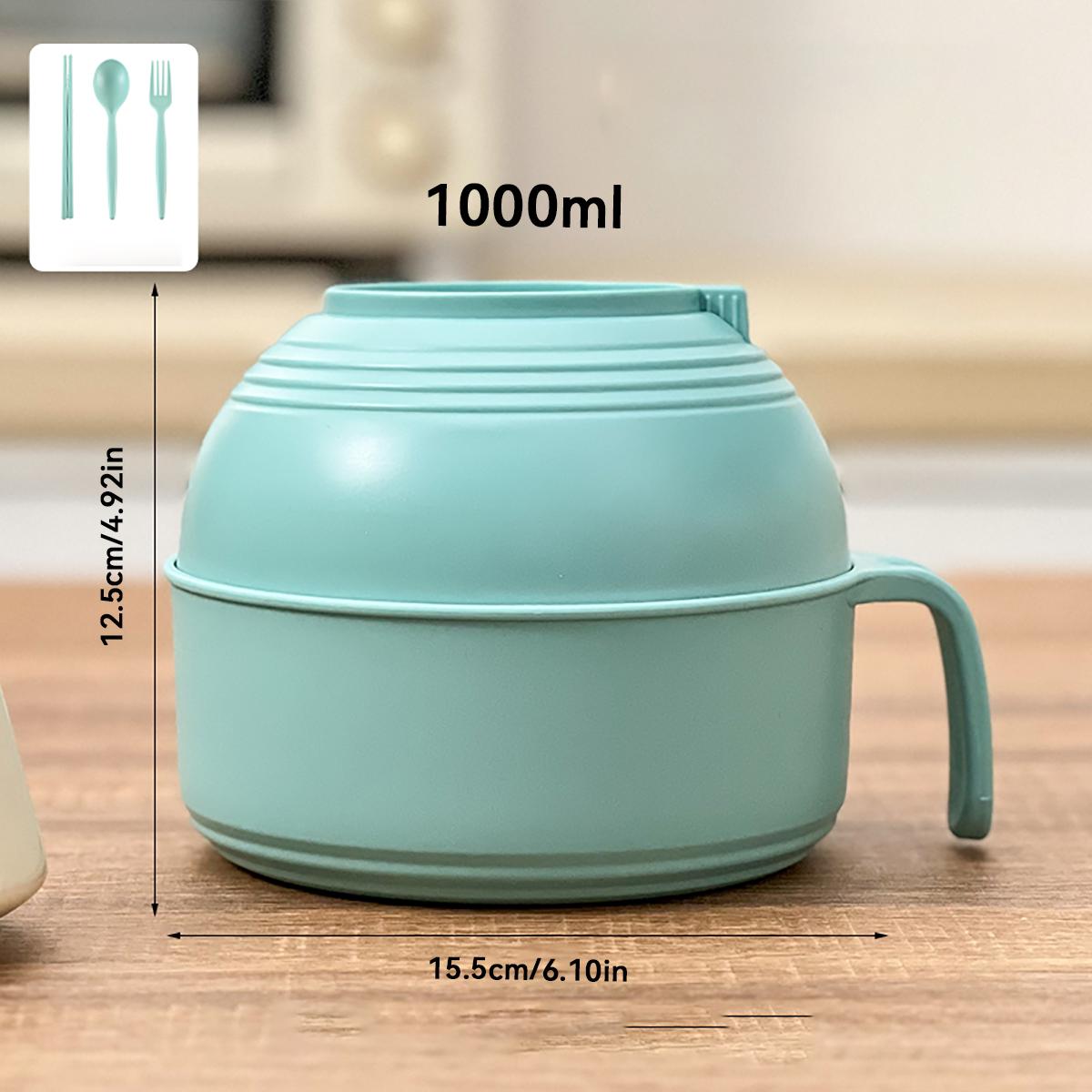 

Portable Large Capacity Instant Noodle Bowls Reusable Plastic Ramen Bowl with Cutlery Reusable Food Container for Students Adult