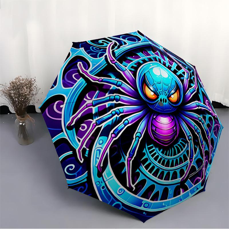 1pc Spider Web Automatic Folding Umbrella - Design, Durable Iron Frame for Travel, Outdoor, Beach Fashion Accessory A0920014
