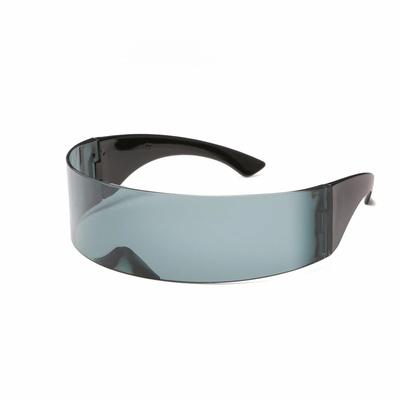 Gebogene Persönlichkeitsbrille, lustig, futuristisch, umlaufende Monob-Sonnenbrille, Maske, Neuheitsbrille, Halloween-Zubehör, Dekoration