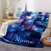 Custom Name Hatsune Miku Theme Printed Blanket - Perfect for Couch, Bed, Travel & Outdoor Use | Machine Washable, Cozy & Durable.
