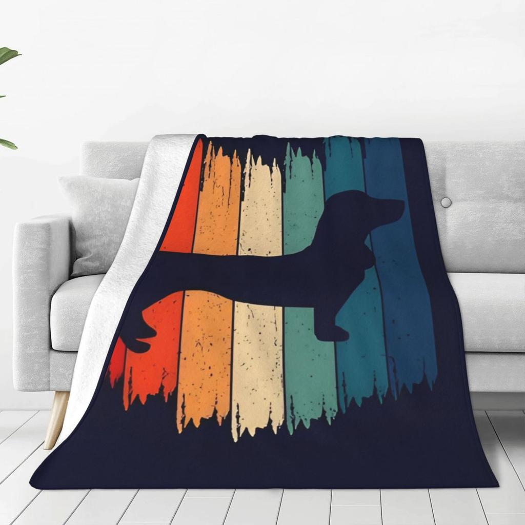 Individuell 3D-gedruckte lustige Dackel-Cartoon-Decken, bequeme weiche Flanell-Sommer-Überwurfdecke für Sofa, Außenbereich, Bett
