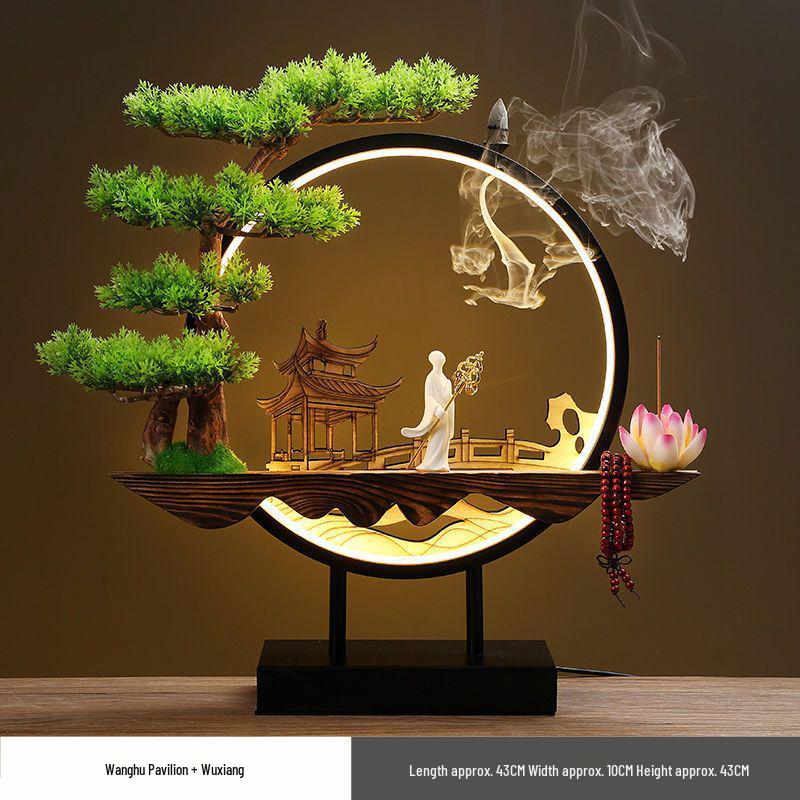 Chinese Style Backflow Incense Burner - Pine Design for Home & Office Décor