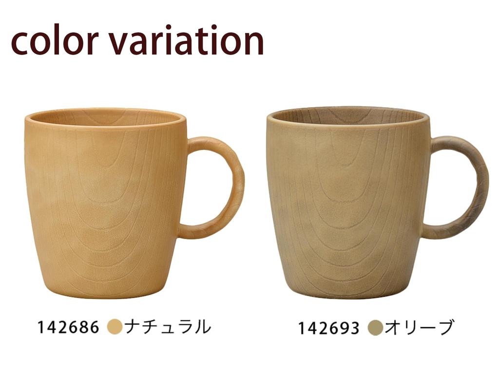 Miyamoto Sangyo WOODY CRAFT Mug, Natural, Size Approx. W7.6 D10.5 H8.4 142686