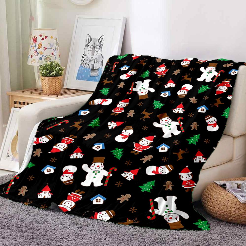 1Pc Christmas Sleigh Ride Blanket Soft And Comfortable Casual Warm Camping Travel Christmas Halloween Gift M91728