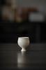 Ivory White Ceramic Stem Cup Song Dynasty Style for Tea Sake Small Bowl High Foot Chinese Antique Home Use Gift