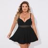 Plus Size Women's Two-Piece Swim Dress - Conservative Resort Swimwear