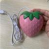 Kabelgebundene USB-Maus, klein, süße Frucht-Erdbeer-Form, Cartoon-USB-Mini-Optikmaus, tragbar, für Kinder und Frauen, kompatibel mit PC/Laptop/Computer (Rosa)