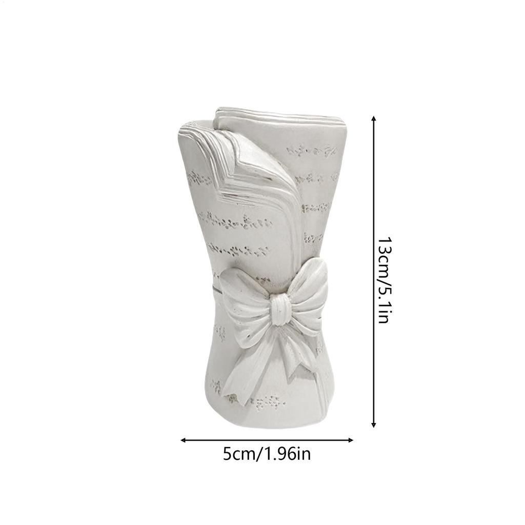 Book Vase Resin Mini Flower Holder Home Decor Modern Vase for Home Living Room Dining Room Bedroom Desk Entrance TV Cabinet