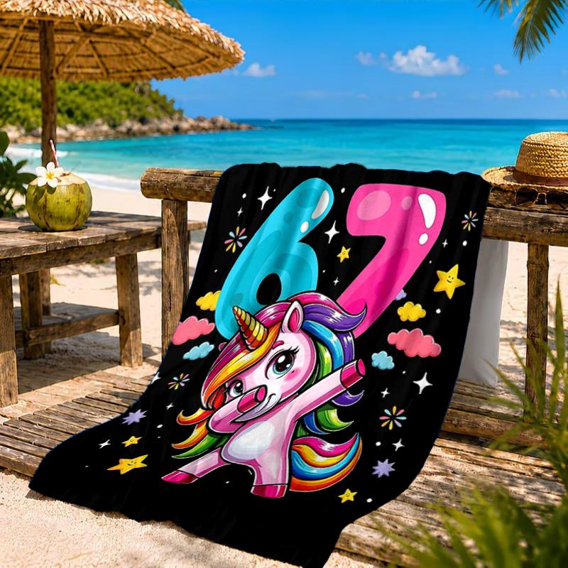 Energy Number 67 Design Beach Towel, Quick-drying, Easy to Care for, Suitable for Both Fitness and Beach Vacations,Sports Essential