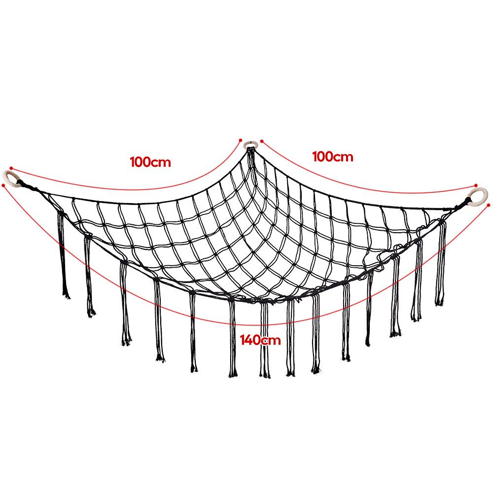 Kolorowy sznurkowy worek-siatka z frędzlami do przechowywania zabawek dla pokoju dziecięcego