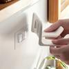 1-Piece Wall-Mounted Hair Dryer Organizer - Sleek White Plastic Corner Holder for Bathrooms and Homes.