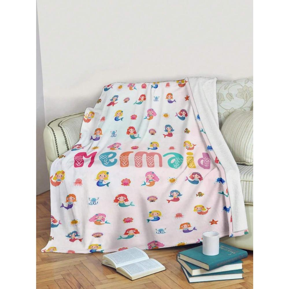 1 Piece Of Personalized Name Custom Blanket Cartoon Cute Icon Flannel Blanket Comfortable Soft And Warm Suitable For All Ages