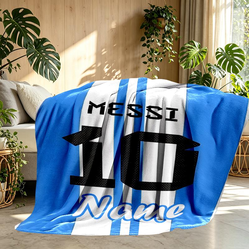 Custom Name Personalized football star Print Blankets, Home Decor, Bedroom, Sofa, Camping, Couch, Gifts for Birthday Christmas