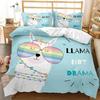 New Llama Duvet Cover Set Queen King Full Twin Size Cute Alpacas Bedding Set For 3D Polyester Quilt Cover Animal Comforter Cover