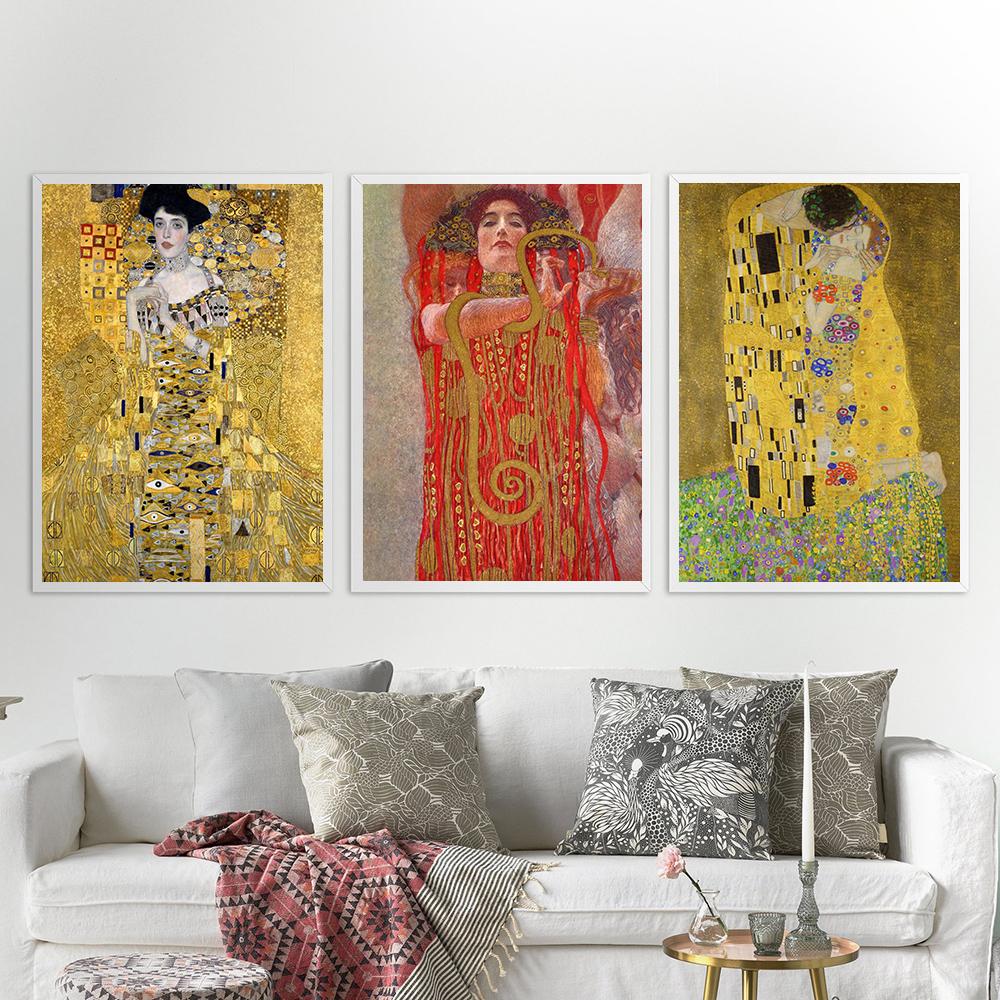 Classic Artist Gustav Klimt Poster Abstract Oil Canvas Painting Modern Home Decoration Wall Art Picture for Interior Living Room