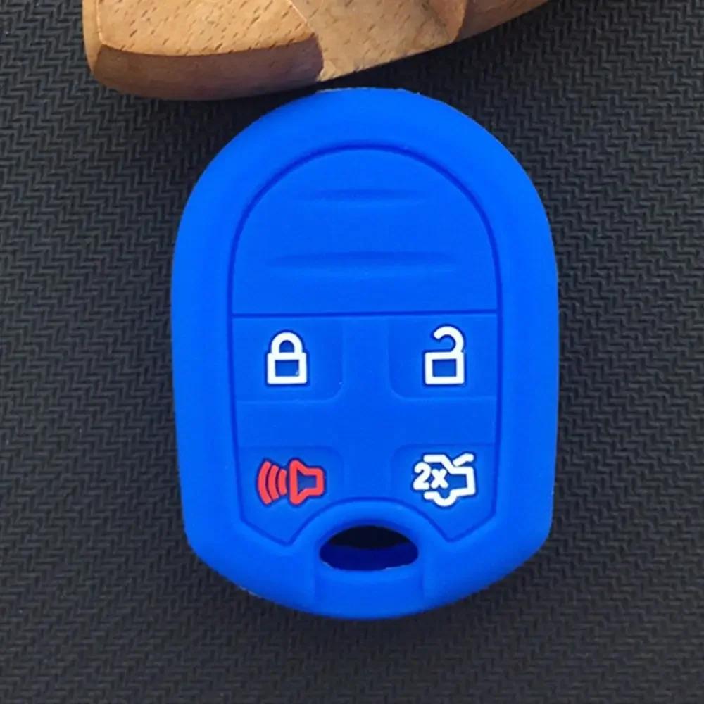 Silicone Car Key Case 4/5 Buttons Car Key Shell Accessories For Ford Mustang Expedition Edge Explorer Focus Taurus X Escape