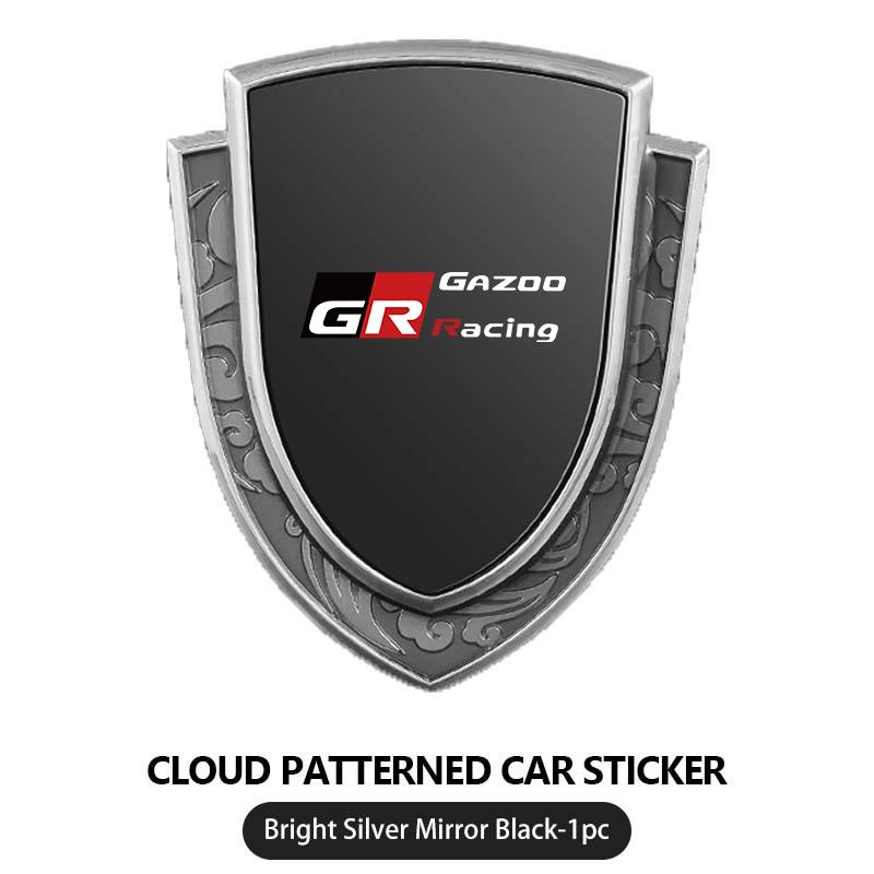 Car Styling 3D Shield Metal Emblem Badge Sticker Decoration Decal For Toyota GR MN Corolla Yaris Aygo Prius RAV4 Crown CHR Camry