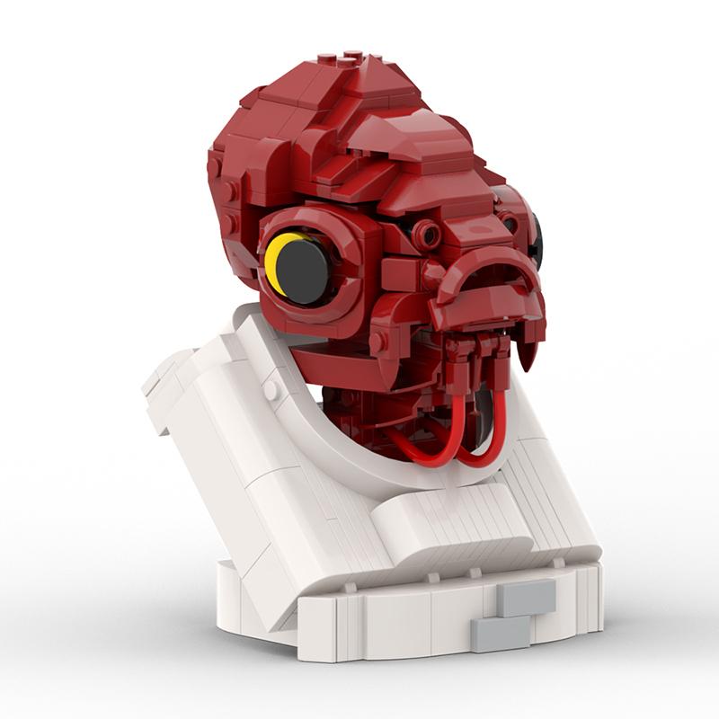 LEQUMOC Space Wars Admiraled General Ackbareds Bust MOC Set Building Blocks Kits Toys for Children Kids Gifts Toy Bricks