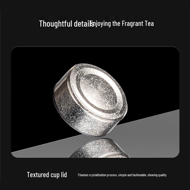 Youfuyoupai Double-Layer Glass Cup with Titanium Lid