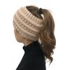 Women Fashion Outdoor Solid Splice Hats Crochet Knit Holey  Cap Headband