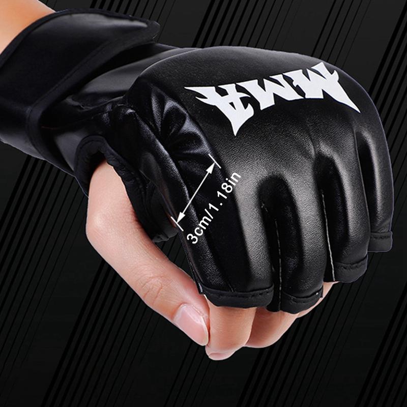 Child Thick Boxing Gloves MMA Gloves Half Finger Punching Bag Kickboxing Muay Thai Mitts Professional Boxing Training Equipment