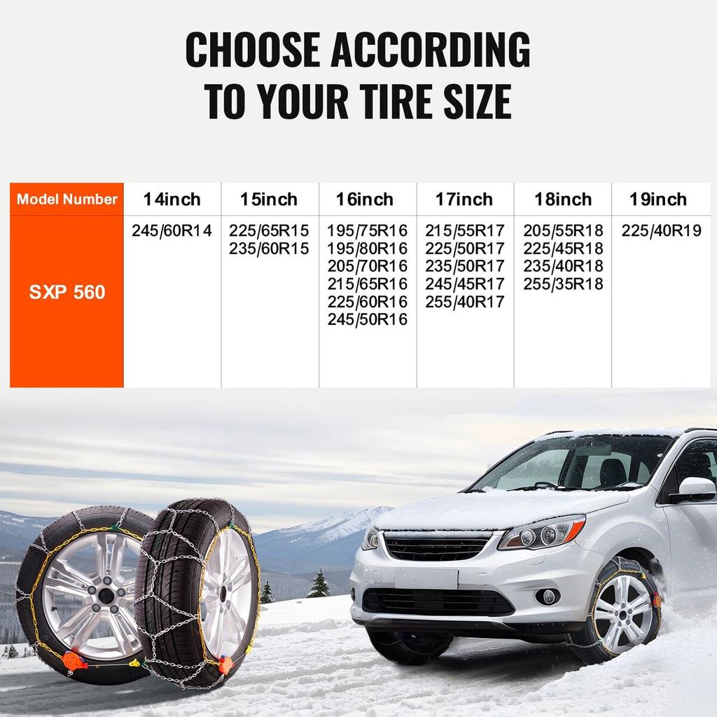 2PCS Snow Chains Manganese Alloy Steel Traction Tire Snow Chains Silver