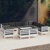 Salon de jardin 12 pcs avec coussins  bois de pin solide