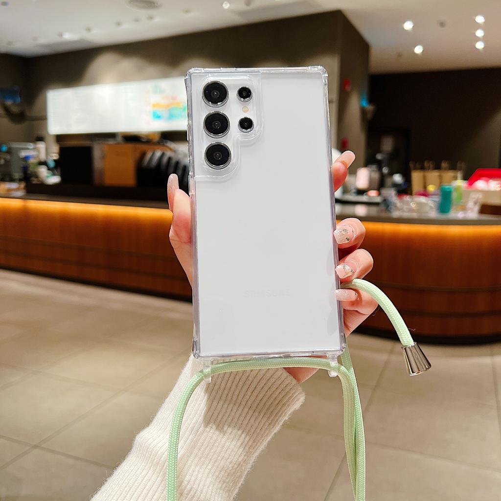 Husă Lanyard Colier Crossbody Transparentă Pentru Samsung S25 S24 S23 S22 Plus Ultra FE A55 A35 A25 A15 A54 A34 Husă Rezistentă la Șocuri