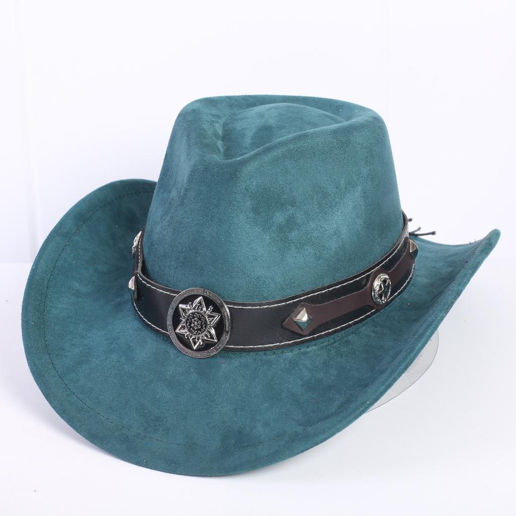 Popular European and American Classic Suede Western Cowboy Hat Men's and Women's Fashion LO Style Peach Heart Cowboy Hat