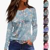 Ladies' Fashionable Casual Long Sleeved Popular Retro Floral Print Pullover Top