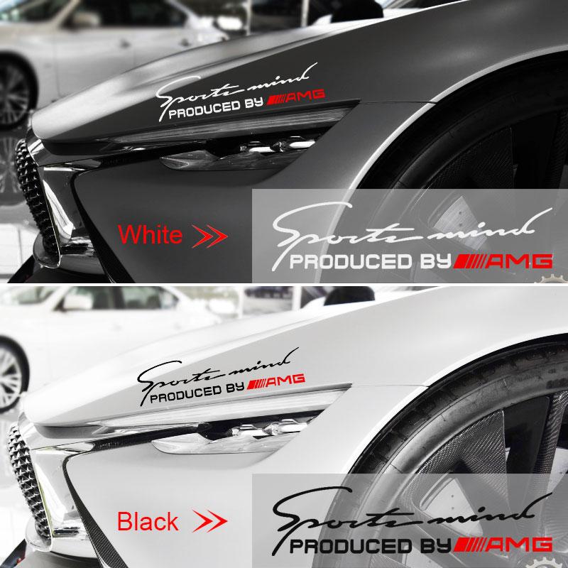 1 st Sportdesign Bil Framlykta Ögonbryn 3D-dekal För Mercedes Benz AMG W212 W205 W246 W177 W176 W213 GLC GLE GLS ML Välkommen Laserprojektion
