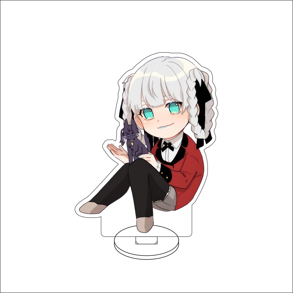 

10CM Anime Kakegurui Compulsive Gambler Figure Stand Model Jabami Yumeko/Ryōta Suzui Cute Desk Decor Standing Sign Gifts 10CM