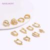 Trendy Earring Hooks For Earring Making Supplies,18K Gold Plated Hoop Earring Clasps Accessories DIY Jewellery Making Supplies