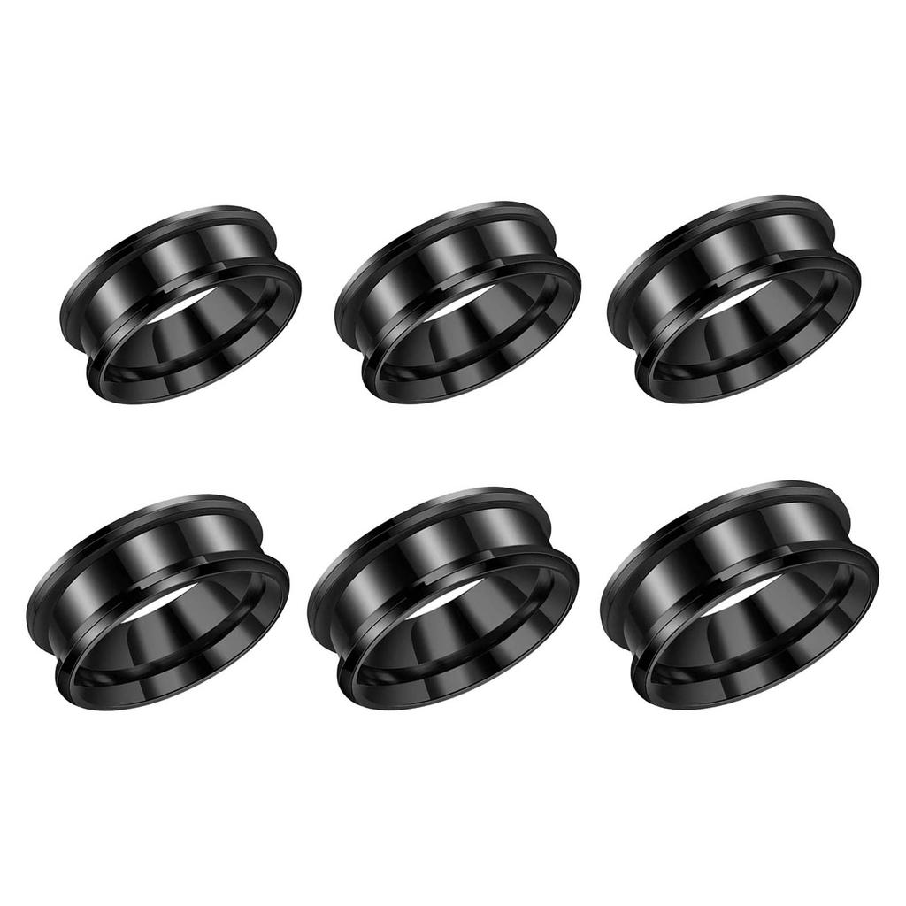 Set of 6 Grooved Finger Rings Fashionable Empty Rings DIY Rings Material Stainless Steel Material Suitable for DIY Rings