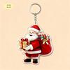 Santa Claus Bag Charms Cartoon Acrylic Keychain, Double-sided Christmas Key Winter Backpack Accessories Ring, Pendant Charm for Handbag Purse