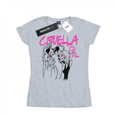 Womens/Ladies Cruella De Vil Collared Cotton T-Shirt