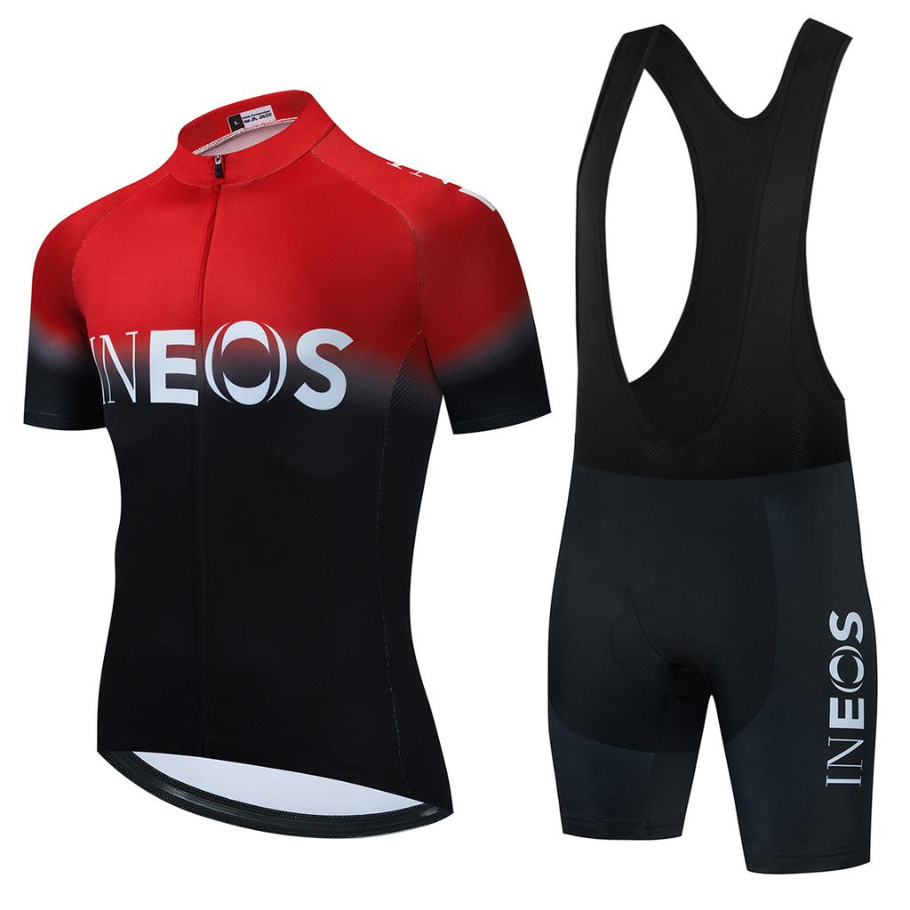 Black Red Gradient INEOS Bike Jersey Set Men's Cycling Clothing Summer MTB Team Clothes Short Sleeve Uniform Triathlon Suit 2026