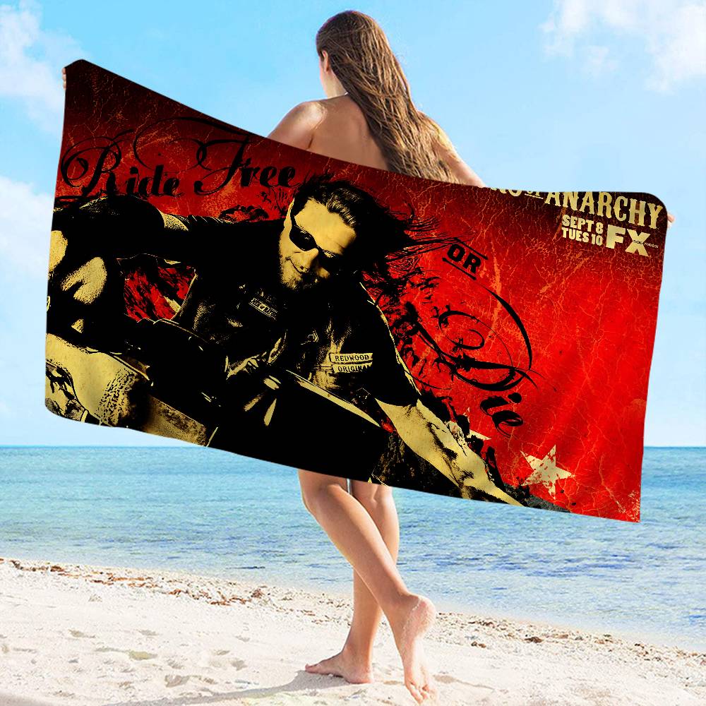 Sons Of Anarchy TV Microfiber Printed Beach Towel Mountain Climbing Yoga Beach Swimming Running Absorbent Soft Towel