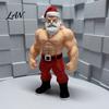Modern Festive Room Accents 3D Printed Fitness Santa Claus Figurine, Muscular Statue, Cool Gym Theme Christmas Gifts Creative Sports Figure
