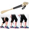 Metal Lion Head Shoe Horn Wooden Long Handle Handled Shoe Lifter Shoe Spoon ToolBlack 49cm